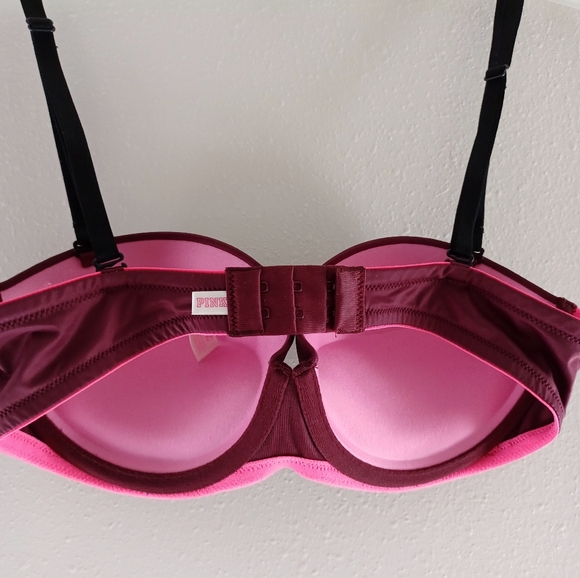 PINK Victoria's Secret Wear Everywhere Push Up Strapless Bra, 34C - Picture 4 of 13